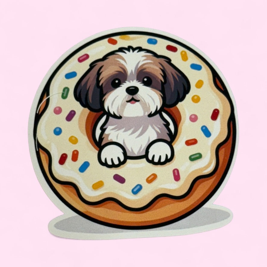 Shitzu in a donut