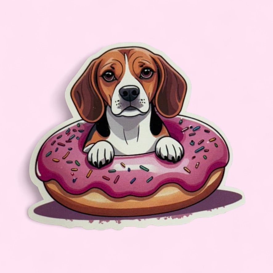 Beagle in a donut