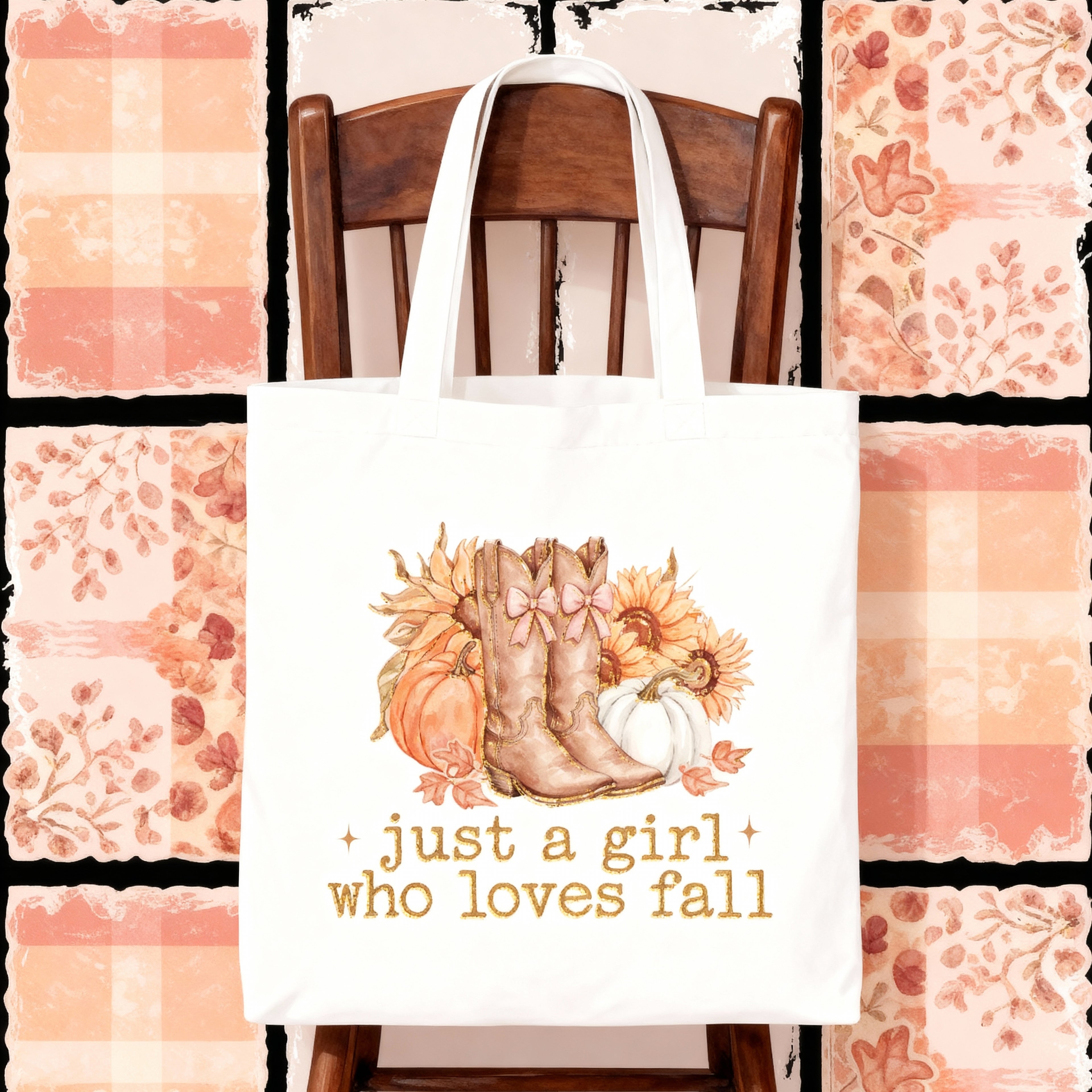 Fall Tote with Boots